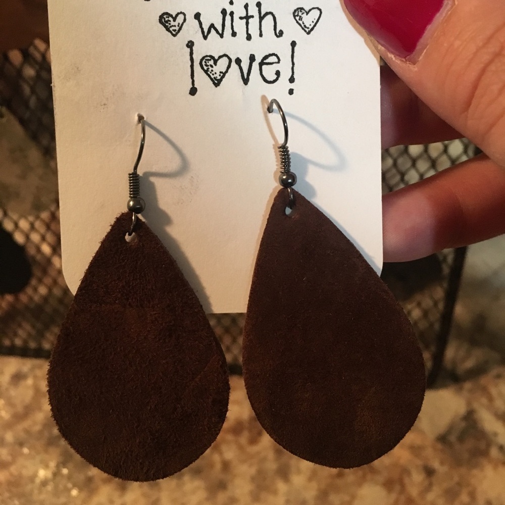 Faux leather earrings